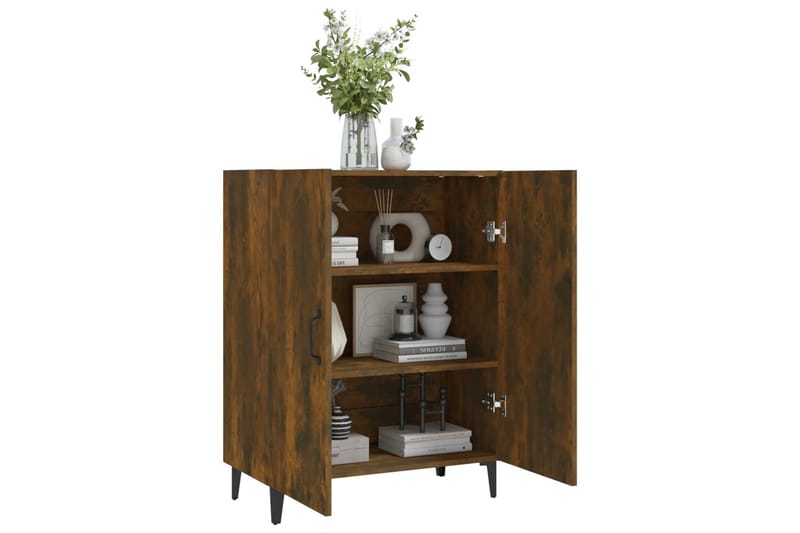 beBasic Skjenk røkt eik 70x34x90 cm konstruert tre - Brun - Oppbevaring - Oppbevaringsmøbler - Sideboard & skjenk