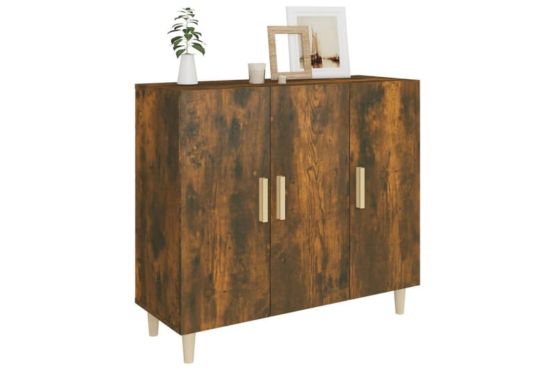 beBasic Skjenk røkt eik 90x34x80 cm konstruert tre - Brun - Oppbevaring - Oppbevaringsmøbler - Sideboard & skjenk