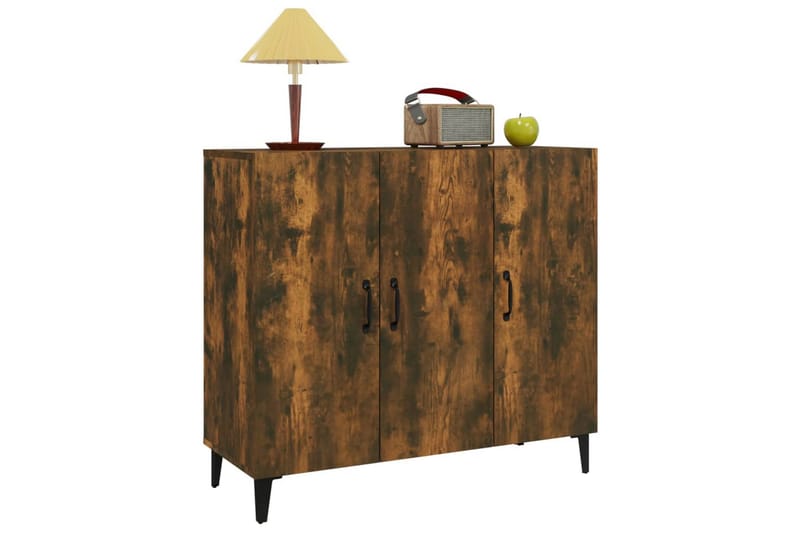 beBasic Skjenk røkt eik 90x34x80 cm konstruert tre - Brun - Oppbevaring - Oppbevaringsmøbler - Sideboard & skjenk