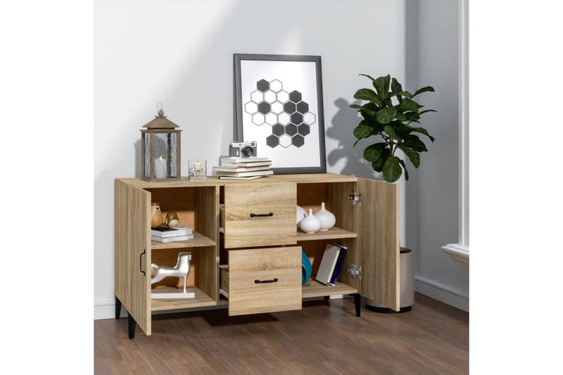 beBasic Skjenk sonoma eik 100x36x60 cm konstruert tre - Brun - Oppbevaring - Oppbevaringsmøbler - Sideboard & skjenk