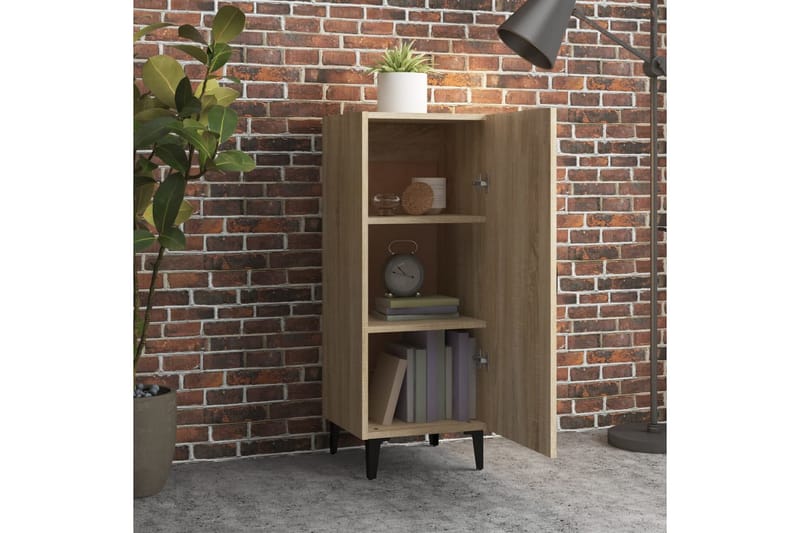 beBasic Skjenk sonoma eik 34,5x34x90 cm konstruert tre - Brun - Oppbevaring - Oppbevaringsmøbler - Sideboard & skjenk