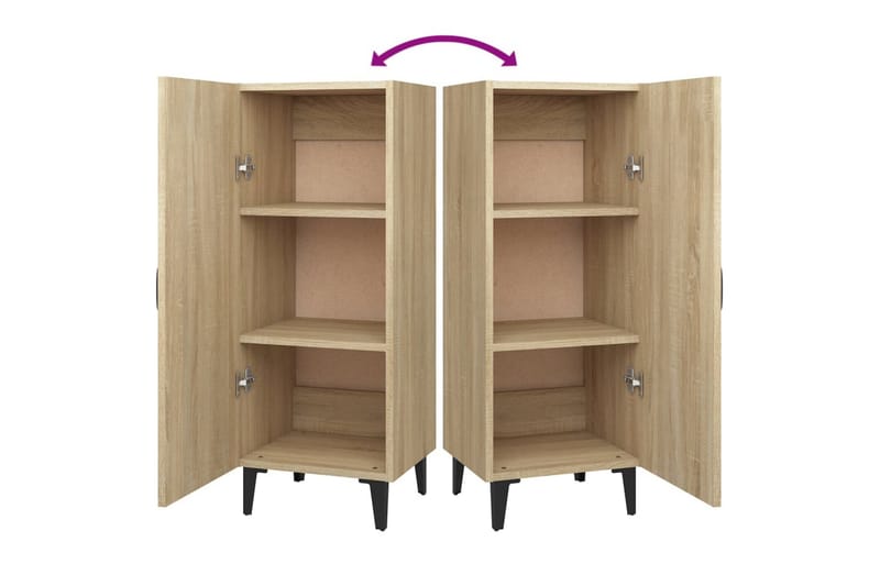 beBasic Skjenk sonoma eik 34,5x34x90 cm konstruert tre - Brun - Oppbevaring - Oppbevaringsmøbler - Sideboard & skjenk