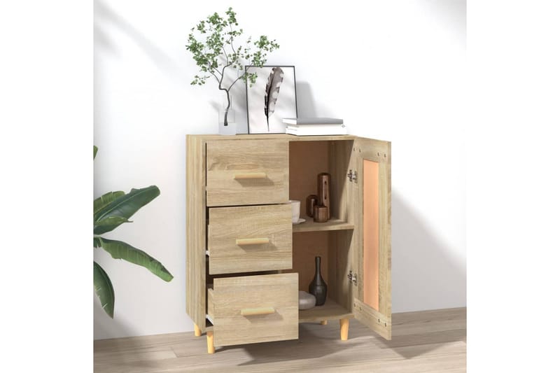 beBasic Skjenk sonoma eik 69,5x34x90 cm konstruert tre - Brun - Oppbevaring - Oppbevaringsmøbler - Sideboard & skjenk