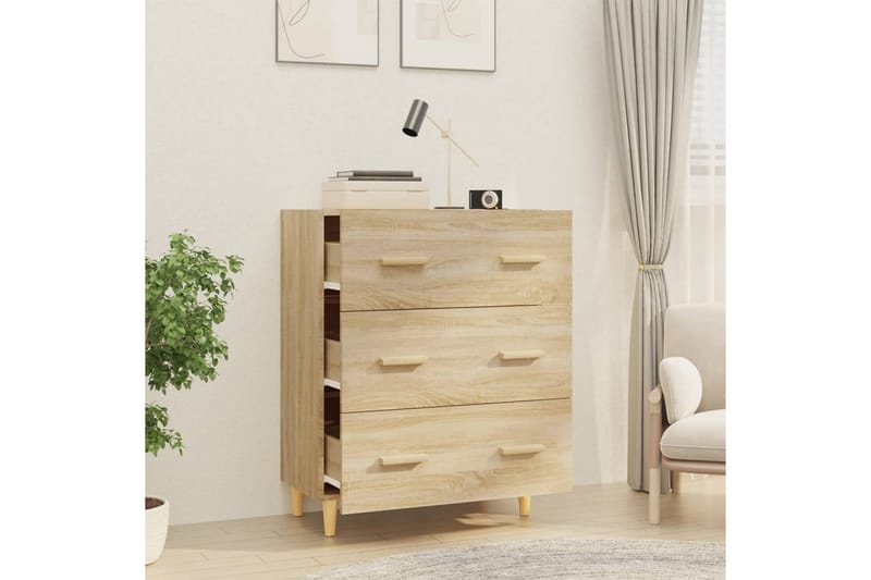 beBasic Skjenk sonoma eik 70x34x90 cm konstruert tre - Brun - Oppbevaring - Oppbevaringsmøbler - Sideboard & skjenk