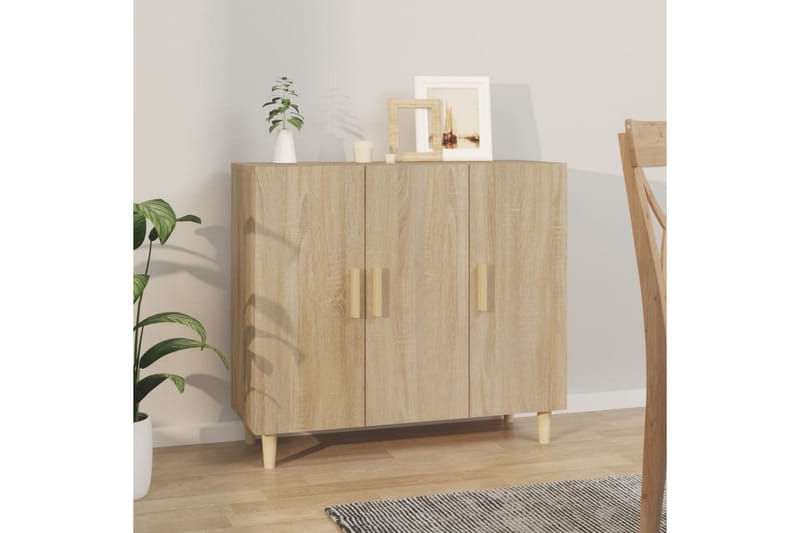 beBasic Skjenk sonoma eik 90x34x80 cm konstruert tre - Brun - Oppbevaring - Oppbevaringsmøbler - Sideboard & skjenk