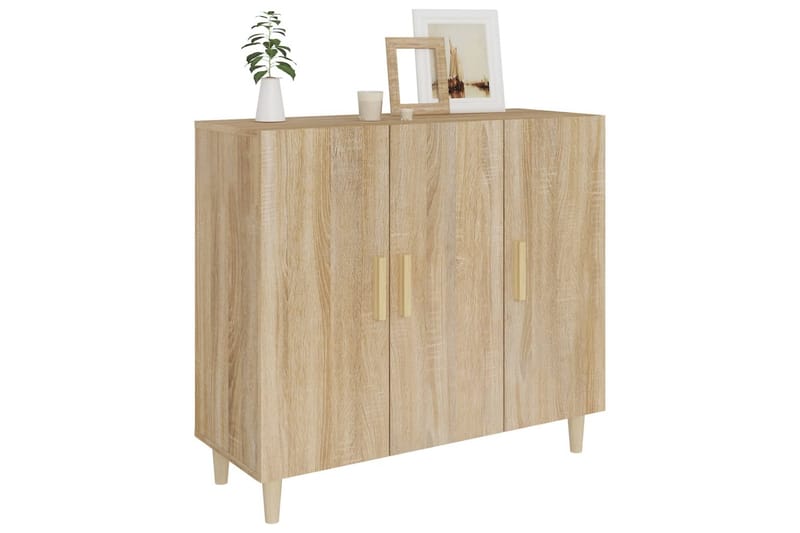 beBasic Skjenk sonoma eik 90x34x80 cm konstruert tre - Brun - Oppbevaring - Oppbevaringsmøbler - Sideboard & skjenk