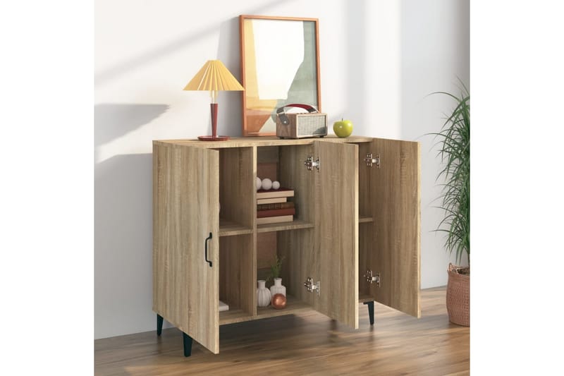 beBasic Skjenk sonoma eik 90x34x80 cm konstruert tre - Brun - Oppbevaring - Oppbevaringsmøbler - Sideboard & skjenk