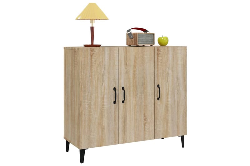 beBasic Skjenk sonoma eik 90x34x80 cm konstruert tre - Brun - Oppbevaring - Oppbevaringsmøbler - Sideboard & skjenk