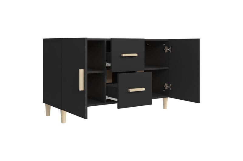 beBasic Skjenk svart 100x36x60 cm konstruert tre - Svart - Oppbevaring - Oppbevaringsmøbler - Sideboard & skjenk