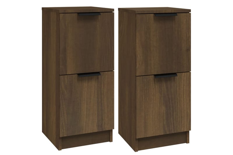 beBasic Skjenker 2 stk brun eik 30x30x70 cm konstruert tre - Brun - Oppbevaring - Oppbevaringsmøbler - Sideboard & skjenk