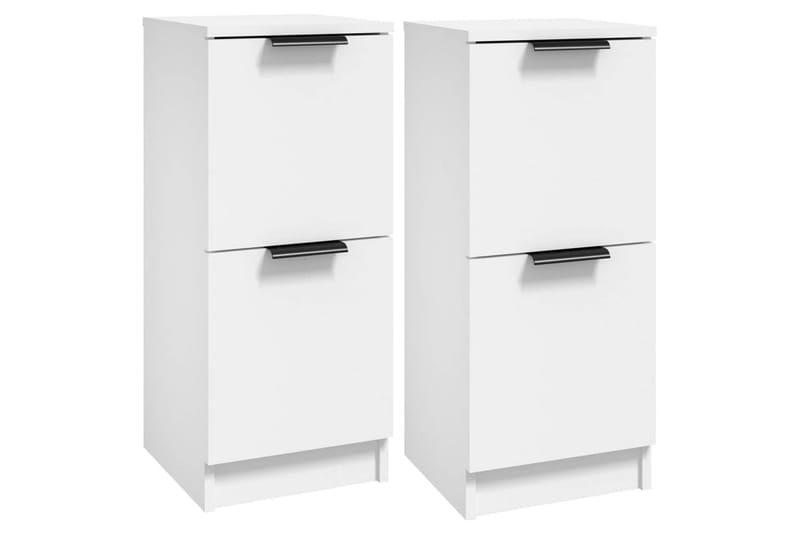 beBasic Skjenker 2 stk hvit 30x30x70 cm konstruert tre - Hvit - Oppbevaring - Oppbevaringsmøbler - Sideboard & skjenk