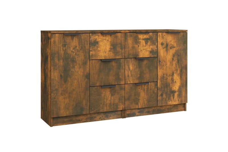 beBasic Skjenker 2 stk røkt eik 60x30x70 cm konstruert tre - Brun - Oppbevaring - Oppbevaringsmøbler - Sideboard & skjenk