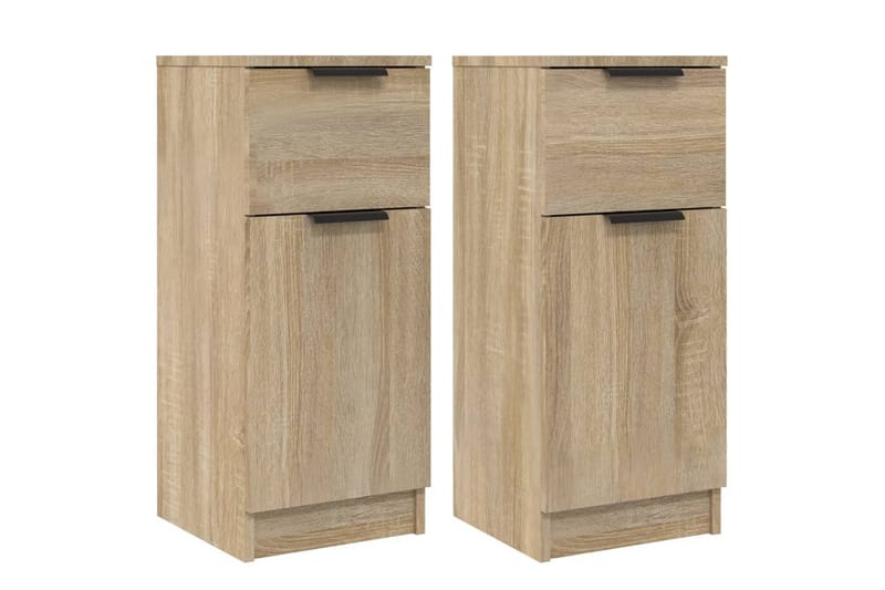 beBasic Skjenker 2 stk sonoma eik 30x30x70 cm konstruert tre - Brun - Oppbevaring - Oppbevaringsmøbler - Sideboard & skjenk