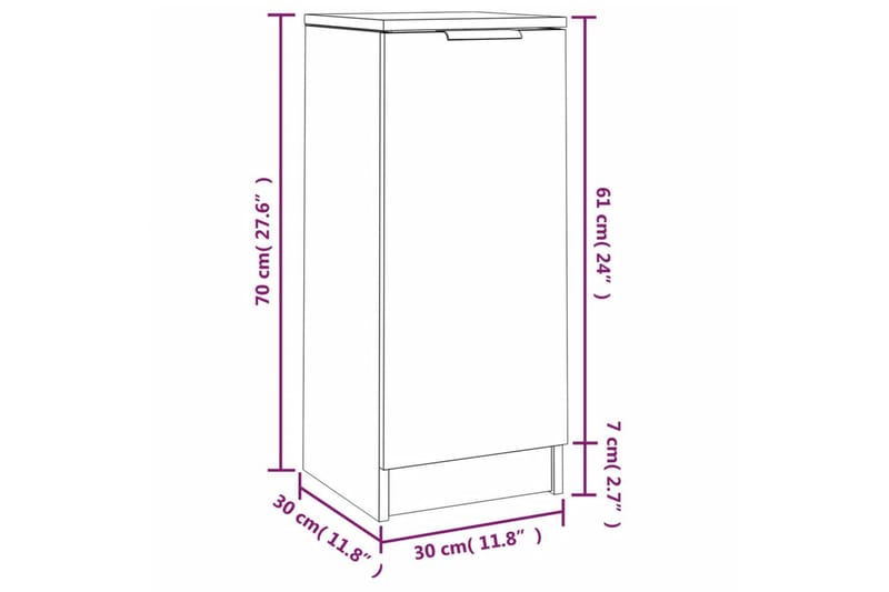 beBasic Skjenker 2 stk sonoma eik 30x30x70 cm konstruert tre - Brun - Oppbevaring - Oppbevaringsmøbler - Sideboard & skjenk