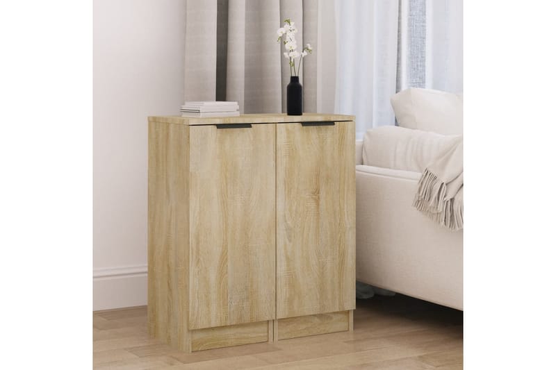 beBasic Skjenker 2 stk sonoma eik 30x30x70 cm konstruert tre - Brun - Oppbevaring - Oppbevaringsmøbler - Sideboard & skjenk