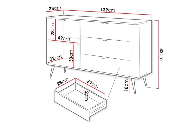 Forba Kommode 138 cm - Svart - Oppbevaring - Oppbevaringsmøbler - Kommode