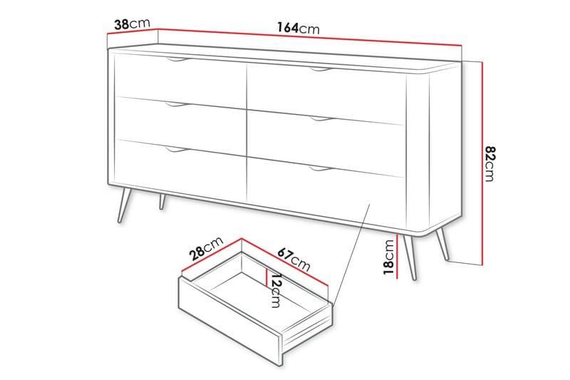 Forba Kommode 164 cm - Beige - Oppbevaring - Oppbevaringsmøbler - Kommode