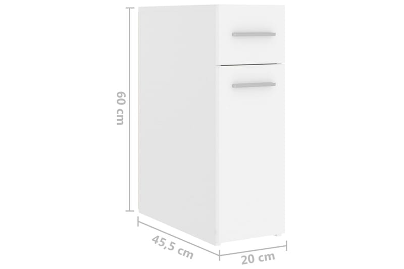 Apotekskap hvit 20x45,5x60 cm sponplater - Hvit - Oppbevaring - Oppbevaringsmøbler - Kjøpmannsdisk