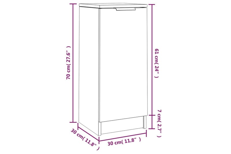 beBasic Skjenker 2 stk betonggrå 30x30x70 cm konstruert tre - GrÃ¥ - Oppbevaring - Oppbevaringsmøbler - Kommode