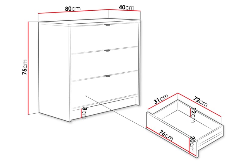 Highboard Novaj - Beige - Oppbevaring - Oppbevaringsmøbler - Kommode