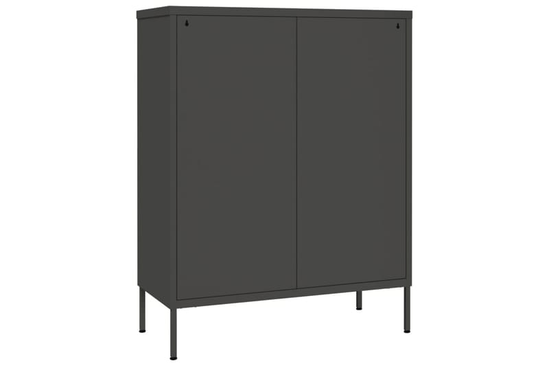 Kommode antrasitt 80x35x101,5 cm stål - Antrasittgrå - Oppbevaring - Oppbevaringsmøbler - Kommode