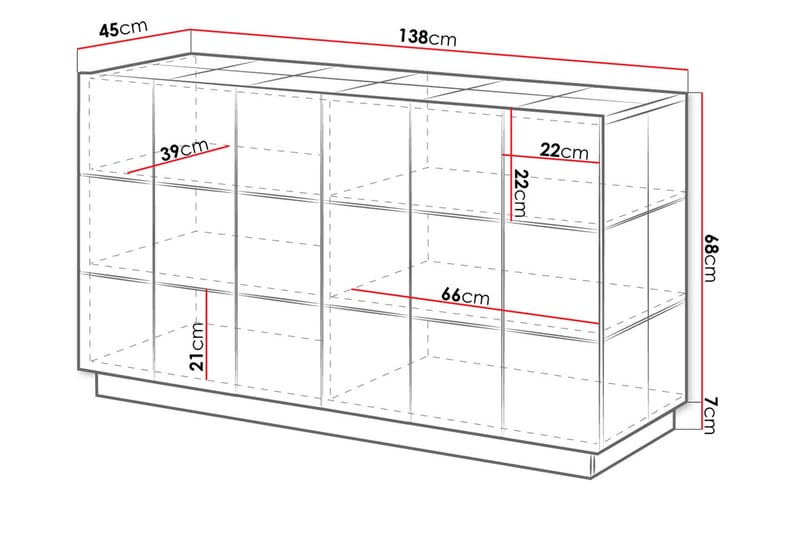 Kommode Ebreon 138 cm Lav - Svart - Oppbevaring - Oppbevaringsmøbler - Kommode