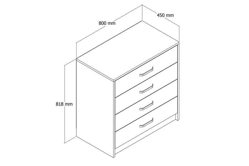 Kommode Etersheim 45x80 cm - Natur - Oppbevaring - Oppbevaringsmøbler - Kommode