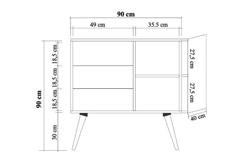 Kommode Gillberga 90 cm - Brun - Oppbevaring - Oppbevaringsmøbler - Kommode