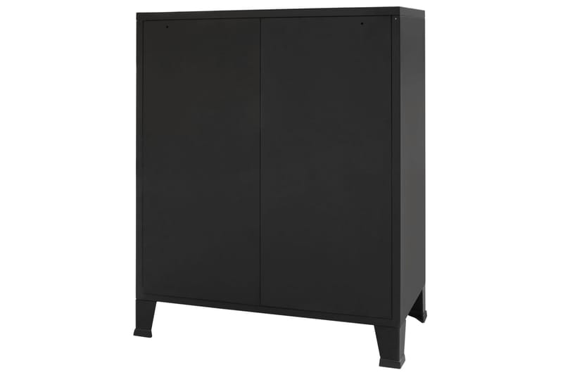 Kommode metall industriell stil 78x40x93 cm svart - Svart - Oppbevaring - Oppbevaringsmøbler - Kommode