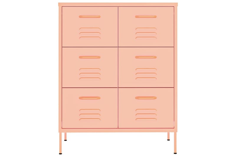 Kommode rosa 80x35x101,5 cm stål - Rosa - Oppbevaring - Oppbevaringsmøbler - Kommode