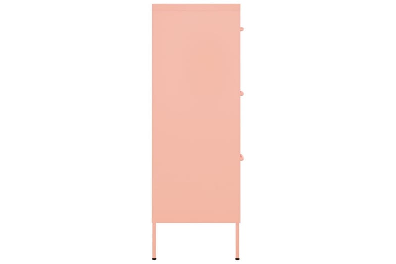 Kommode rosa 80x35x101,5 cm stål - Rosa - Oppbevaring - Oppbevaringsmøbler - Kommode