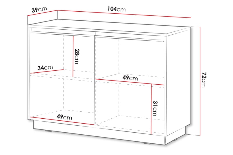 Kommode Vitlanda 104 cm - Svart - Oppbevaring - Oppbevaringsmøbler - Kommode