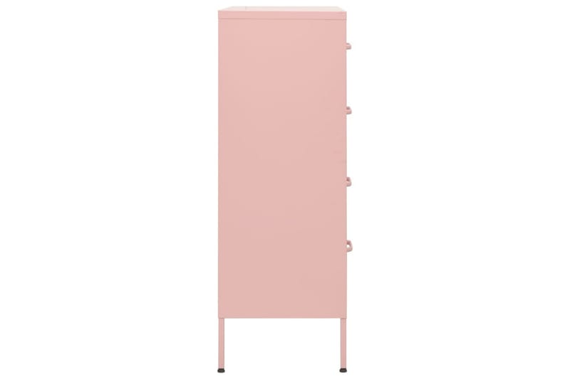 Kommode rosa 80x35x101,5 cm stål - Rosa - Oppbevaring - Oppbevaringsmøbler - Kommode - Entrekommode