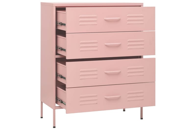 Kommode rosa 80x35x101,5 cm stål - Rosa - Kommode - Entrekommode - Entreoppbevaring