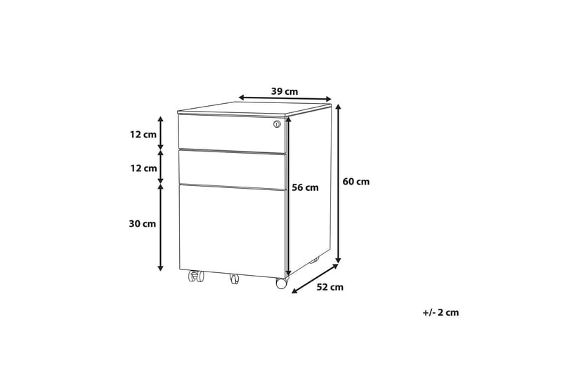 Kontorskap Himmelspach 39x52 cm - Metall/Rød - Oppbevaring - Oppbevaringsmøbler - Kommode - Skuffeseksjon