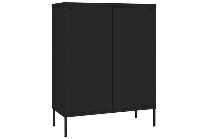 Kommode svart 80x35x101,5 cm stål - Svart - Oppbevaring - Oppbevaringsmøbler - Kommode - Entrekommode