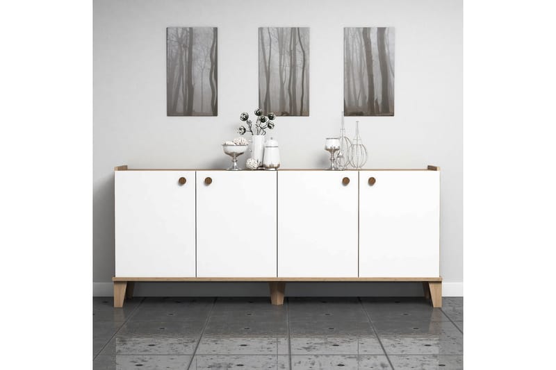 Sideboard 41x182 cm - Natur/Hvit - Oppbevaring - Oppbevaringsmøbler - Sideboard & skjenk