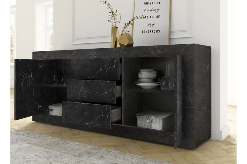 Sideboard Astal 43x210 cm Svart - Lc Spa - Oppbevaring - Oppbevaringsmøbler - Sideboard & skjenk