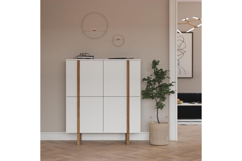 Sideboard Birka 118x43 cm - Ek/Hvit - Oppbevaring - Oppbevaringsmøbler - Sideboard & skjenk