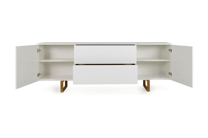 Sideboard Birka 216x43 cm - Ek/Hvit - Oppbevaring - Oppbevaringsmøbler - Sideboard & skjenk