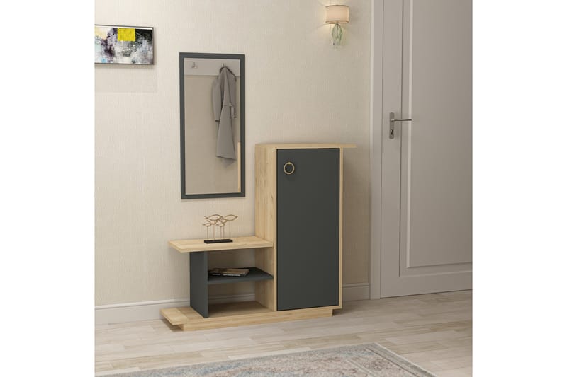 Sideboard Blei 80 cm - Eik|Antrasitt - Oppbevaring - Oppbevaringsmøbler - Sideboard & skjenk