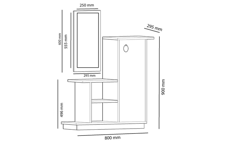 Sideboard Blei 80 cm - Eik|Antrasitt - Oppbevaring - Oppbevaringsmøbler - Sideboard & skjenk