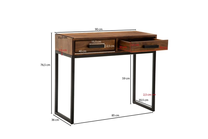 Sideboard Clanton 36x90 cm - Brun/Svart - Oppbevaring - Oppbevaringsmøbler - Sideboard & skjenk