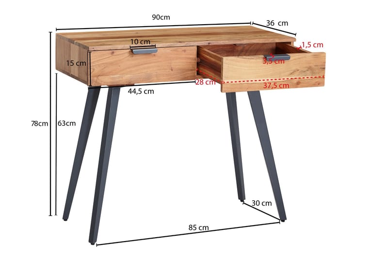 Sideboard Clanton 90x36 cm - Brun / Svart - Oppbevaring - Oppbevaringsmøbler - Sideboard & skjenk