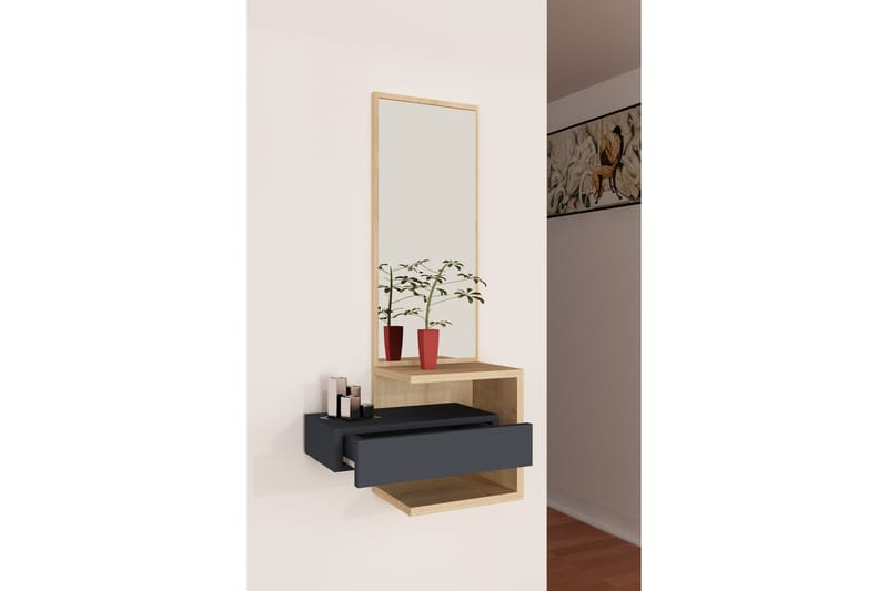 Sideboard Jahic 49 cm - Eik|Antrasitt - Oppbevaring - Oppbevaringsmøbler - Sideboard & skjenk