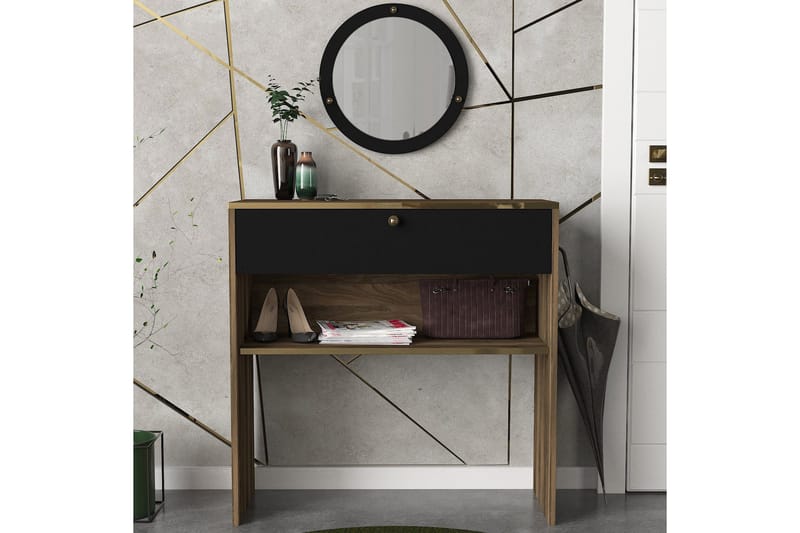 Sideboard Kiyaan 90 cm - Valnøtt|Svart - Oppbevaring - Oppbevaringsmøbler - Sideboard & skjenk