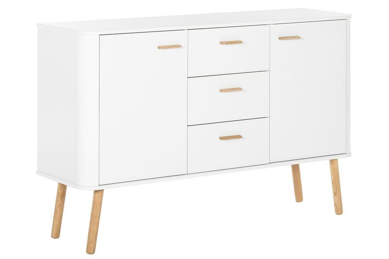 Sideboard Lauter 136x40 cm - Hvit/Natur - Oppbevaring - Oppbevaringsmøbler - Sideboard & skjenk