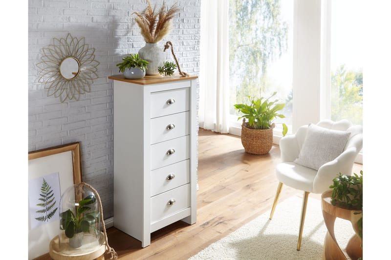 Sideboard Mexus 39 cm Rektangulær - Hvit/Natur - Oppbevaring - Oppbevaringsmøbler - Sideboard & skjenk