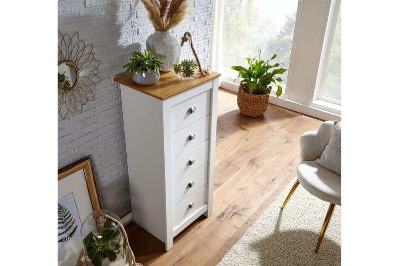 Sideboard Mexus 39 cm Rektangulær - Hvit/Natur - Oppbevaring - Oppbevaringsmøbler - Sideboard & skjenk