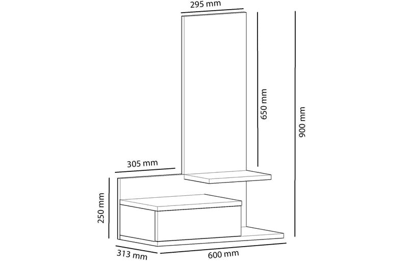 Sideboard Wittmeyer 60 cm - Eik|Antrasitt - Oppbevaring - Oppbevaringsmøbler - Sideboard & skjenk